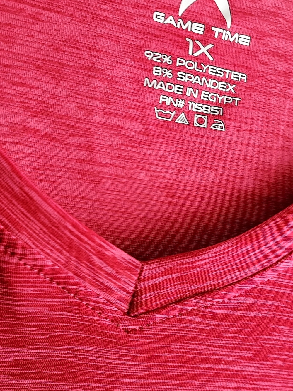 Game Time Heathered Raspberry V-Neck Athletic Tee - Picture 2 of 3
